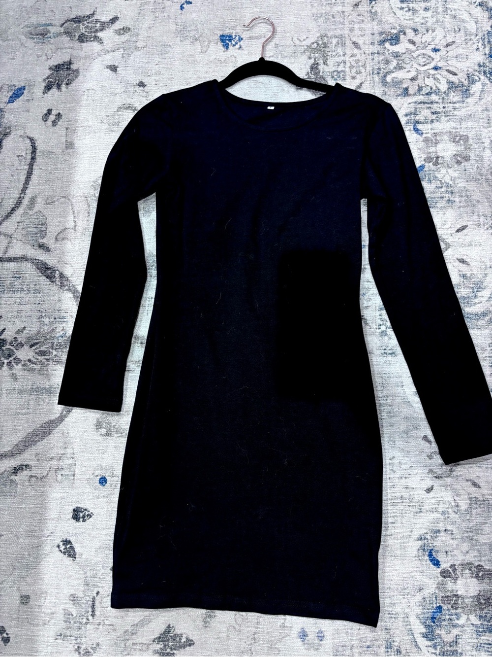 Classic Black Long-Sleeve Sheath Dress